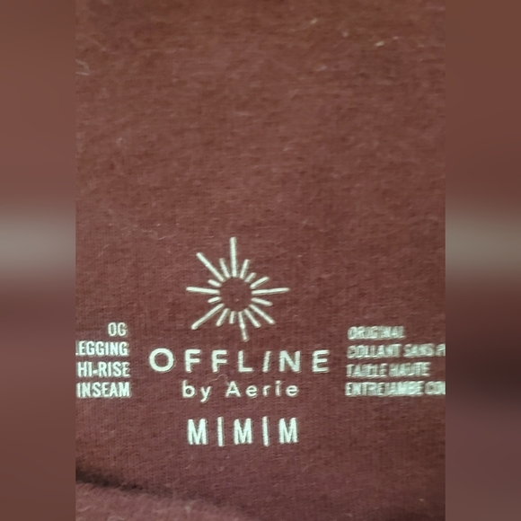 💚5/$25 OFFLINE By Aerie OG High Waisted Burgunday Legging Size Medium - Picture 7 of 7